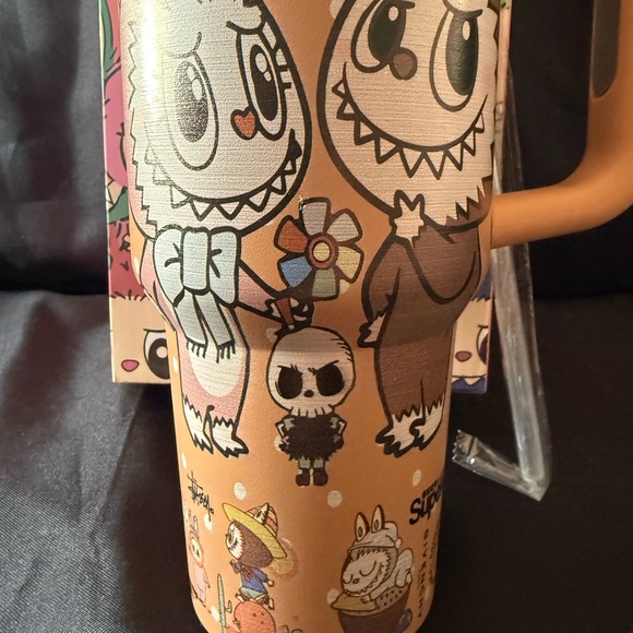New Stanley Tan/Peach Tumbler Monster Family Design with Special Box and a Straw - Picture 3 of 14